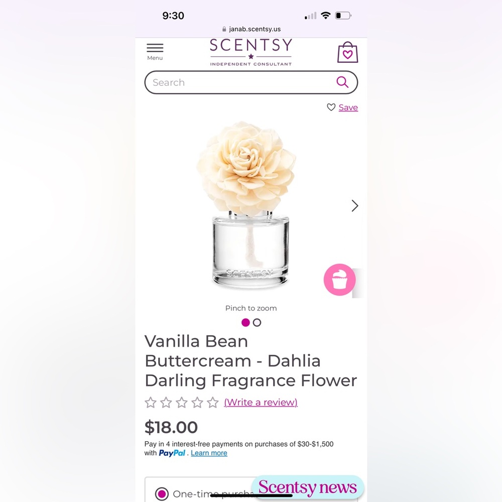 Scentsy Fragrance Flower Oil + Fragrance Flower
